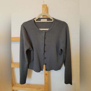 Zenana Ash Jade Button-Up Crop Cardigan Large Mindy Mae Market